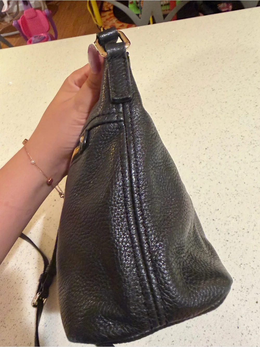 Small kate spade cobble hill Ellen pebble leather crossbody bag black